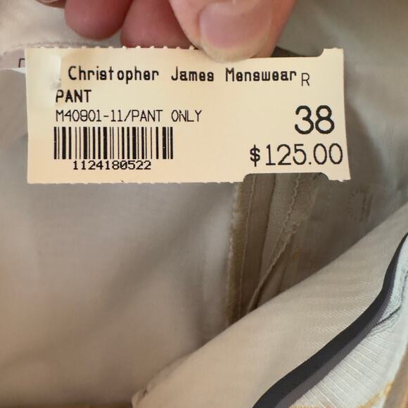 Unbranded Men’s Unhemmed Dress Pants Size 38 Tan 100% Wool Professional Office - Picture 6 of 6